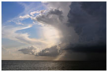 Approaching storm clouds over the sea